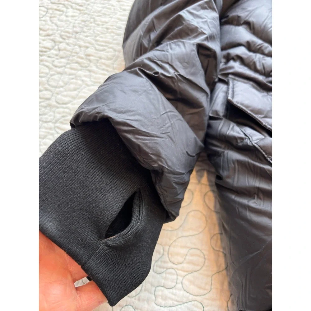 SOIA & KYO Breanna SP Womens Long Down Puffer Coat Black Hooded Size Large - Picture 5 of 13